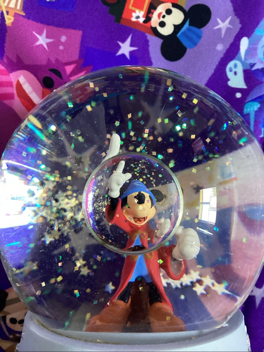 Disney Sorcerer Mickey Snow Globe with Blue and Purple Accents - Picture 7 of 7